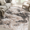 LOOM & LUXE Collection 5X7 L.Brown /Abstract Non-Shedding Living Room Bedroom Dining Home Office Stylish and Stain Resistant Area Rug - as Pic