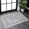 LOOM & LUXE Collection 2X3 Blue/Cream/Bordered Non-Shedding Living Room Bedroom Dining Home Office Stylish and Stain Resistant Area Rug - as Pic