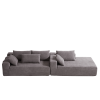 Modern Chenille Upholstered Sectional Sofa Couch Set,Modular 108" L Shaped Sectional Living Room Sofa Set With 6 Pillows(Right Chaise)
