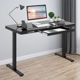1PC 48-Inch Height Adjustable Electric Standing Desk with DrawerHome Office Desks - Black