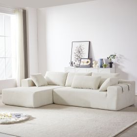Modern Chenille Upholstered Sectional Sofa Couch Set,Modular 108" L Shaped Sectional Living Room Sofa Set With 6 Pillows, (Left Chaise)