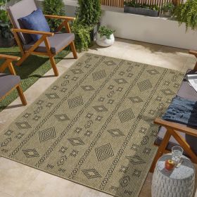 Earth GC_NTL1001 Jute/Black 7 ft. 10 in. x 10 ft. 3 in. Indoor/Outdoor Area Rug - as Pic