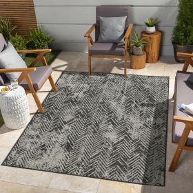 Sunshine GC_HAR2011 Anthracite 7 ft. 10 in. x 10 ft. 3 in. Indoor/Outdoor Area Rug - as Pic