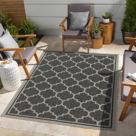 Sunshine GC_HAR2005 Anthracite 7 ft. 10 in. x 10 ft. 3 in. Indoor/Outdoor Area Rug - as Pic