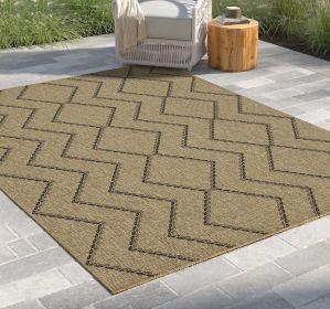 Earth GC_NTL1010 Jute/Black 7 ft. 10 in. x 10 ft. 3 in. Indoor/Outdoor Area Rug - as Pic