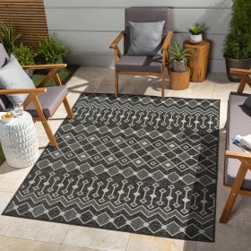 Sunshine GC_HAR2020 Anthracite 7 ft. 10 in. x 10 ft. 3 in. Indoor/Outdoor Area Rug - as Pic
