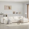 136" Chenille Modular Sectional Sofa with Deep and Wide Seat,U Shaped Cloud Couch Set with Double Cushions, 3 Colors