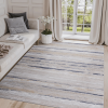 LOOM & LUXE Collection 5X7 Ivory/Blue /Striped Non-Shedding Living Room Bedroom Dining Home Office Stylish and Stain Resistant Area Rug - as Pic