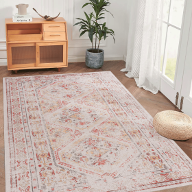 LOOM & LUXE 9x12 Large Area Rug - Area Rugs for living room, bedroom, kitchen (Beige, 9'x12') - as Pic