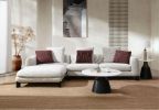 Mardi Maroon & Beige Tweed Sectional Sofa w/3 Pillows - as Pic