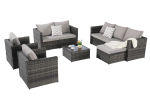 5 Piece Patio Furniture Set,Outdoor Wicker Rattan Sofa Conversation Set All Weather Patio Sectional Sofa Set, Backyard