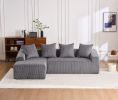 Gray Compression Sofa, Memory Foam 3-Seater Sofa