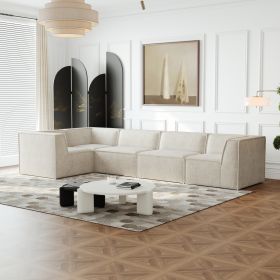 106*106" Chenille Modular L Shaped Sectional Sofa,Luxury Floor Couch Set,Upholstered Indoor Furniture,Foam-Filled Compressed Sofa