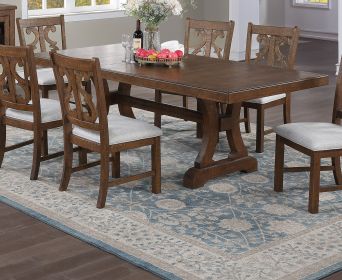 Formal Oak Color Dining Room Wooden 1pc Rectangle Dining Table w Leaf Elegant Design Furniture - as Pic