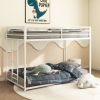 Same as B083P160613 Adam Sturdy Twin over Twin Bunk Bed Metal White for Kids and Adult, Low Profile and Easy Climbing with Stable Ladder - as Pic