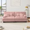 Cloud Couch 2 Seater Sofa for Living Room, Chenille 2 - Seat sofa with 2 Lumbar pillows and 2 throw pillows - Pink