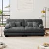 Cloud Couch 2 Seater Sofa for Living Room, Chenille 2 - Seat sofa with 2 Lumbar pillows and 2 throw pillows - Grey