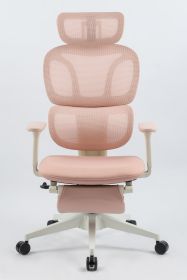 Foam office chair, ergonomic office chair, foam base, adjustable headrest, armrests, foot rests, with hanger- Pink