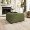 ISABELLA Square Ottoman, Olive Green, Corduroy - as Pic