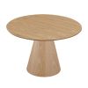 45.27'' Wooden Dining Table Round Dining Table, Hardwood Solids Construction, a Oak Top Suitable for Kitchen, Living Room, Cafe ASH - as Pic