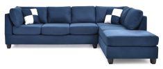 Malone G630B-SC Sectional (Without Ottoman) , NAVY BLUE - as Pic