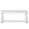 63inch Long Wood Console Table with 3 Drawers and 1 Bottom Shelf for Entryway Hallway Easy Assembly Extra-thick Sofa Table (Antique White) - as Pic