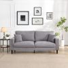 74" High Resilience three seater Sofa, Wooden Frame 3 Seat Sofa, Comfy , Modern Upholstered Sofa, Living Room Bedroom Apartment ,Light gray - as Pic