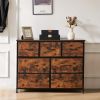 Dresser for bedroom 7 storage Spaces, assembled wardrobe lockers, bedroom furniture lockers - Brown