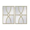 16" x 23" Rectangular Wooden Wall Mirrors with Distressed White Frame, Vertical or Horizontal, Home Decor for Living Room, Set of 2 - as Pic