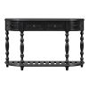 52''Modern and Contemporary Curved Console Table Sofa Table Entryway Table for Hallway Living Room with 4 Drawers and 1 Shelf - Black - MDF
