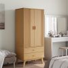 Wardrobe OLDEN Brown 30.1"x20.9"x67.7" Solid Wood Pine - Brown