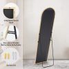 Floor Standing Mirror, Wall Mirror with Stand Aluminum Alloy Thin Frame,21''*64'',Gold-arched - as Pic