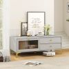TV Stand with Compartment and Drawers for 55 Inch TV - Gray