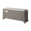 Homes Collection Wood Storage Bench with 3 Drawers and 3 Baskets - Gray - MDF