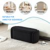 COOLMORE Storage Ottoman,Bedroom End Bench,Upholstered Fabric Storage Ottoman with Safety Hinge-Black