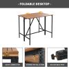 GO 5-Piece Outdoor Acacia Wood Bar Height Table And Four Stools With Cushions, Garden PE Rattan Wicker Dining Table Brown - as Pic