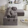 Modern Chenille Upholstered Sectional Sofa Couch Set,Modular 108" L Shaped Sectional Living Room Sofa Set With 6 Pillows(Right Chaise)