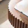 43.70 Inch Modern Handcraft Drum Coffee Table Oval Coffee Table for Living Room - Walnut - MDF