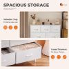 Dresser for bedroom 7 storage Spaces, assembled wardrobe lockers, bedroom furniture lockers - White