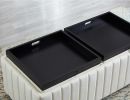 45 inch Wide Contemporary Square CubeStorage Ottoman Bench, Storage Bench with coffee tray,coffee table for Living Room