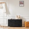 Dresser for Bedroom Storage Drawers Fabric Storage Tower with 5 Drawers, Chest of Drawers with Fabric Bins - Black