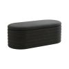 Storage Chenille Ottoman Bench Upholstered Fabric Storage Bench End of Bed Stool (40-inch, BLACK) - as Pic