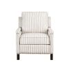 Traditional Living Room Furniture Push Back Reclining Chair 1pc Textured Fabric Upholstery Nailhead Trim Solid Wood Frame - as Pic