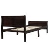 Wood Platform Bed Twin Bed Frame Mattress Foundation Sleigh Bed with Headboard/Footboard/Wood Slat Support - as pic