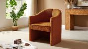 Mirod Stylish Curved Design, Comforting Embrace, Versatile Aesthetic, Dual Purpose Decorative Accent Chair, for Living room,Bedroom and study - as Pic