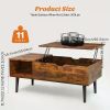 Lift Top Coffee Tables For Living Room 39.37"x19.7" Desk Tea Wood Dining Tables Adjustable Storage Shelf Easy Lift Or Lower - Chocolate