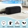 COOLMORE Storage Ottoman,Bedroom End Bench,Upholstered Fabric Storage Ottoman with Safety Hinge-Black