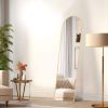 Floor Standing Mirror, Wall Mirror with Stand Aluminum Alloy Thin Frame,21''*64'',Gold-arched - as Pic