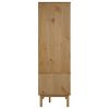 Wardrobe OTTA Brown and Gray 30.1"x20.9"x67.7" Solid Wood Pine - Gray