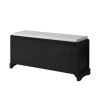 Homes Collection Wood Storage Bench with 3 Drawers and 3 Baskets - Black - MDF